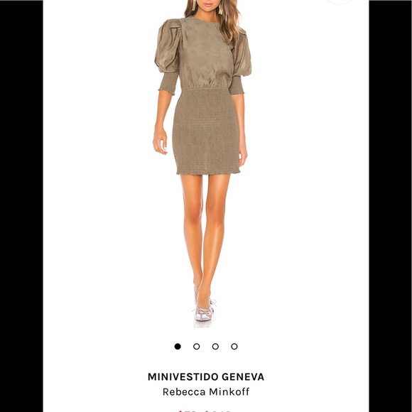 green emerald velvet dress Iris Pleated Long Sleeve Mini – Rebecca Minkoff main image 1